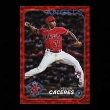 2024 Topps Series Two Kelvin Caceres Rookie Red Los Angeles Angels 150/199 #680