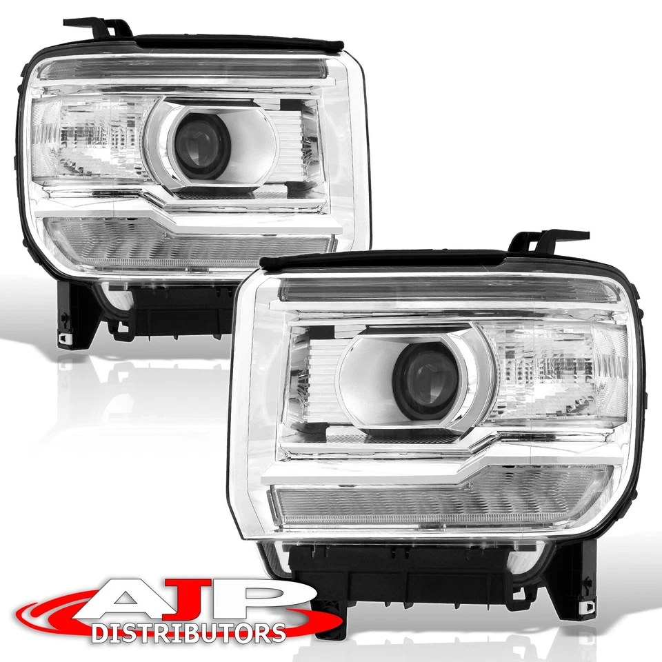 Clear OE Style LED DRL Head Lights Lamps For 2014-2018 GMC Sierra 1500 2500 3500 — 第 3/4 张图片