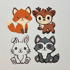 4x Cute Zoo Animals Die Cuts Premade paper for Cards  Scrapbook Making