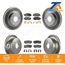 Front Rear Coat Disc Brake Rotors Ceramic Pad Kit For 2007-2009 Hyundai Santa Fe