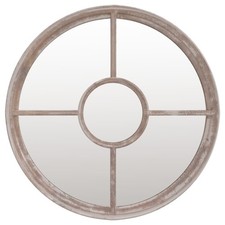 Garden Mirror Iron Round for Outdoor Use Mirror Black/Sand 40/60 cm vidaXL