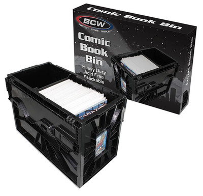 BCW Short Comic Book Bin Heavy Duty Stackable Plastic Box Holds 150 Bagged BCW'