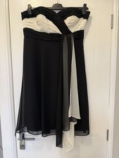 Debut Ladies Black & White Strapless Cocktail Evening Dress Size 14