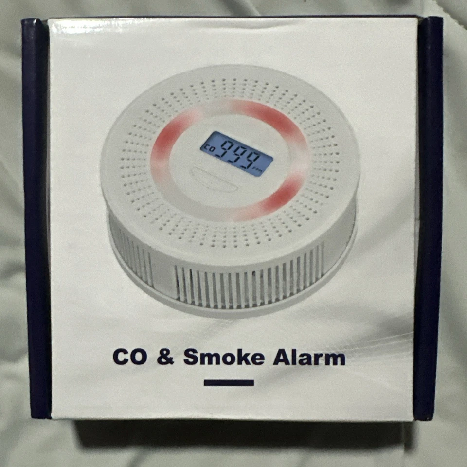 Detector de Humo Monóxido de Carbono Alarma de Gas, Detector de Monóxido de Carbono contra Incendios 2 en 1 Foto 2 de 4