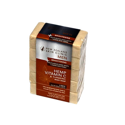 New Zealand Skin Clinic Men's Hemp Vitamin C Turmeric Body Soap 5-Pack