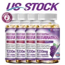 1200MG Resveratrol Root Extract Maximum Strength Natural Antioxidant AntiAging