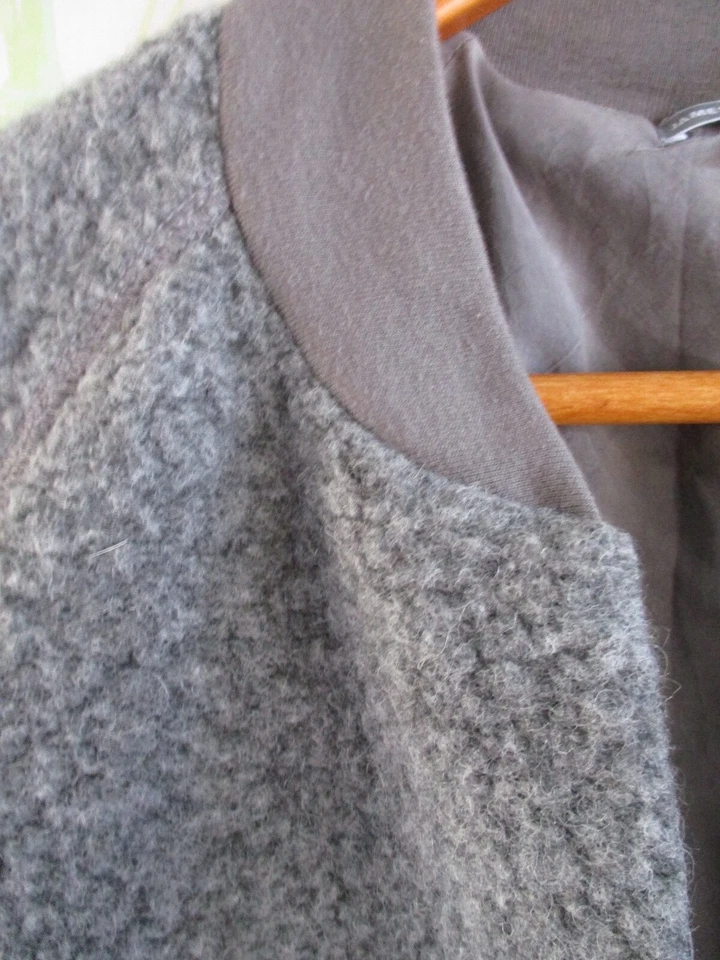 James Perse серый шерсти шерсти флис открытый передний кардиган bomber куртка 3 - Изображение 2 из 4