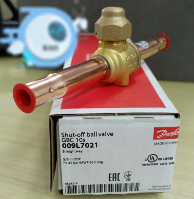 1PC- Danfoss 009L7021 Shut-off ball valve, GBC 10s Solder, ODF- 3/8in- NEW~