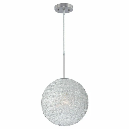 Lite Source LS-19598 ICY Pendant Lamp with Clear Acrylic Shade Polished Steel - Picture 2 of 3