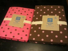 NEW Pottery Barn Teen Tonal Dottie F/Q Duvet COFFEE/MAUVE or PINK/BROWN Dots