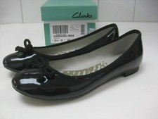 CLARKS 3,5 BALLERINA BALLERINAS CUSHION SOFT schwarz Lack CAROUSEL RIDE Pumps