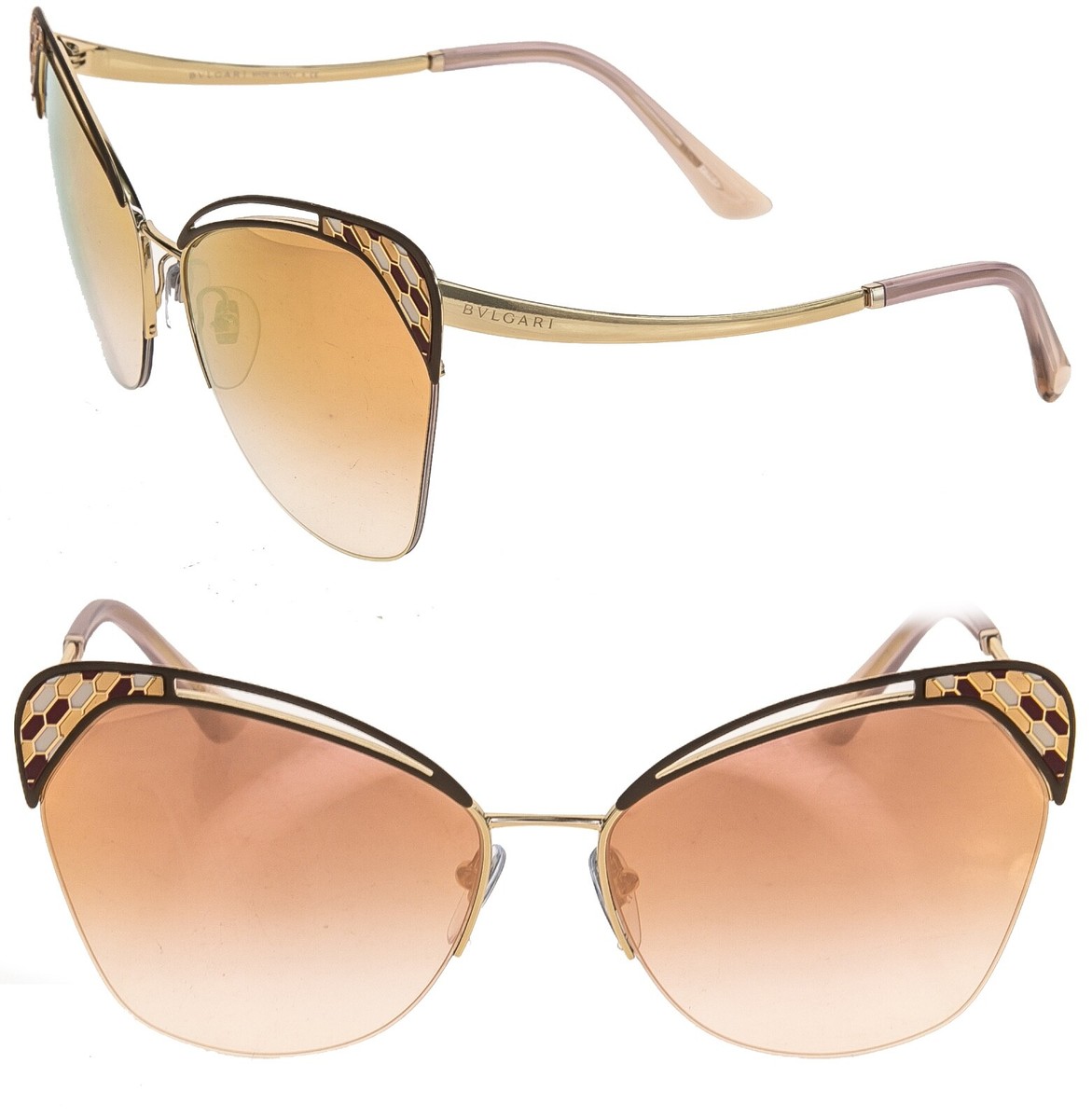 BVLGARI Serpenti BV6161 Pink Gold Mirrored Enamel Snake BVLGARI Serpenti BV6161 Pink Gold Mirrored Enamel Snake