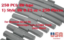 250 Pcs CLIP-ON WHEEL WEIGHT BALANCE 0.75 oz AW Style for Alloy Wheel