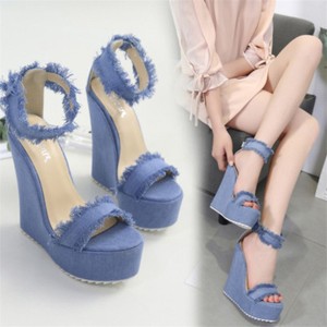 denim platform shoes