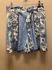 Onetheland Blue Cottage Core Fairy Core Skirt Size Large Multi Floral Print