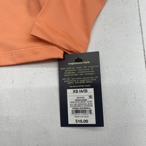 Art Class Orange Long Sleeve Swim Top Youth Kids Size XS 4/5 New - Picture 3 of 8