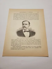 Portrait of Charles F Crisp Speaker of the House c. 1892 engraving