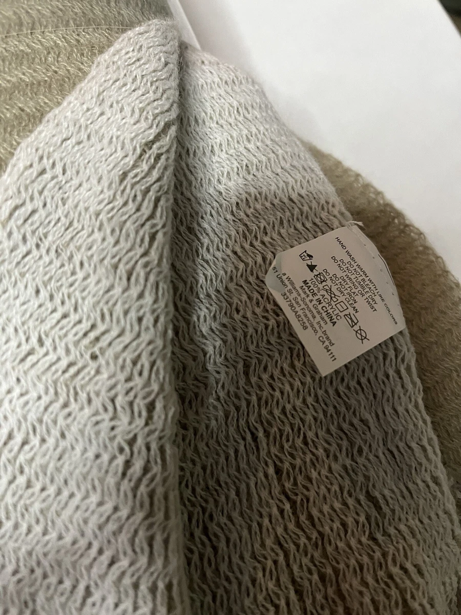 Mark and Graham Colorblock Throw Blanket Natural Beige New