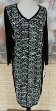 NWT ELEGANT ABSTUDIO MULTICOLOR/BLACK SWEATER SZ MEDIUM ACRYLIC DRESS