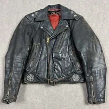 Vintage 50s Hercules Horsehide Leather Motorcycle Jacket Size 36 Talon Zip Sears