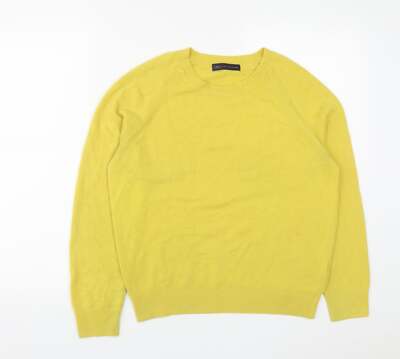 Marks and Spencer Damen Gelb Rundhals Acrylmischung Pullover Größe 12