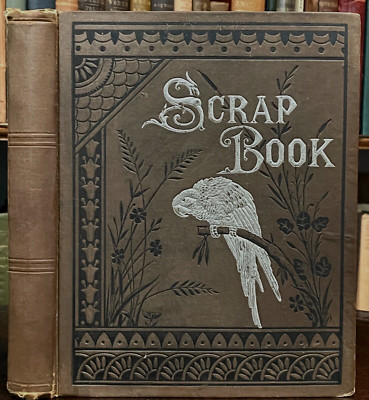 1880s VICTORIAN SCRAPBOOK with POSTCARDS/CALLING CARDS/TRADE ADS