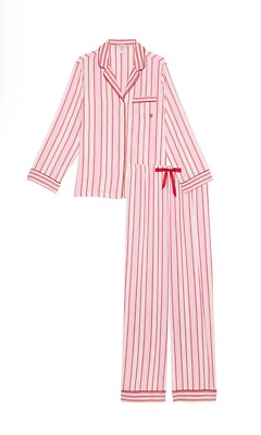 Victoria's Secret VICTORIA Red Pink CANDY CANE Holiday FLANNEL