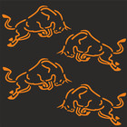 4 Stier 6x4cm 2Li/2Re Motorrad Aufkleber Tuning Stier A334 Helm