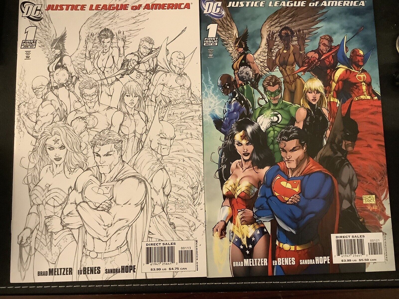 Justice League of America#1 Michael Turner Variant Cvrs.!(2 book lot)2006! 1:10!