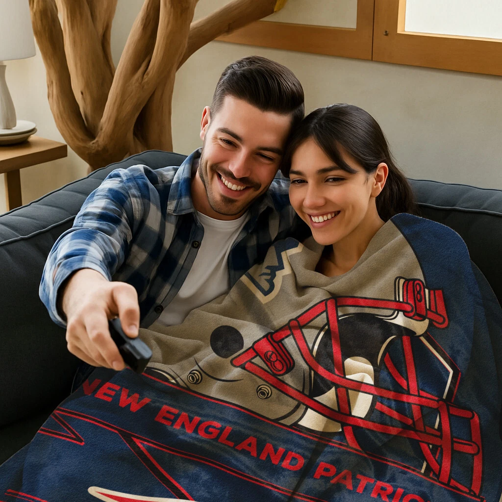 New England Patriots football Plush Blanket, Soft & Warm