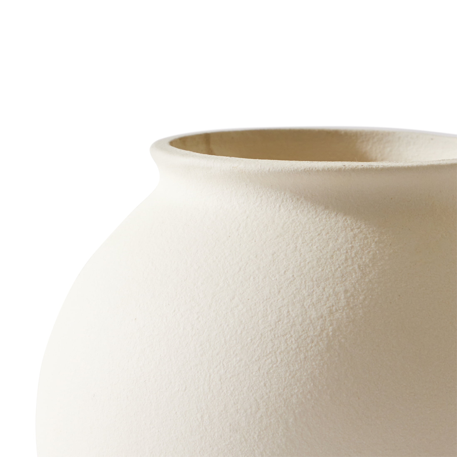 Better Homes & Gardens Matte Ceramic Round Vase, 5.9", Natural Beige White