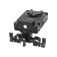 CAMVATE Micro V-Mount Battery Plate D-Tap Outputs with 15mm LWS Rod Clamp