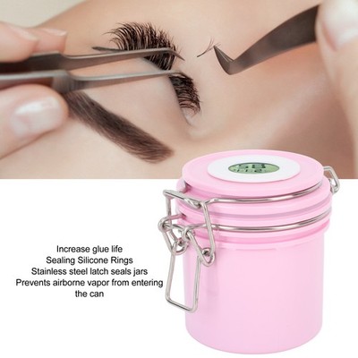Eyelash Glue Storage Jar Secure Seal With Monitor For Salons And Enthusiasts