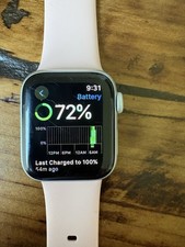 Apple Watch 40mm Silver Aluminum Case Pink Silicone Band GPS Bluetooth