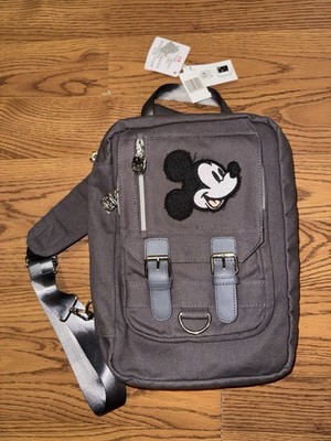 NWT Disney Pin trading back pack Mickey Mouse New Grey Still  display picture 3