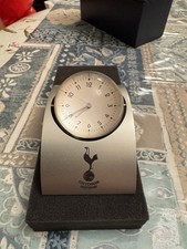 TOTTENHAM Rotating desktop football Presentation Clock on curved alloy bace