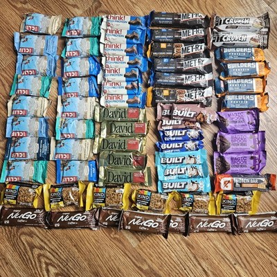 Lot 64 Protein Bars David MetRX Magic Spoon Built Puff Think Kind Clif Fitcrunch