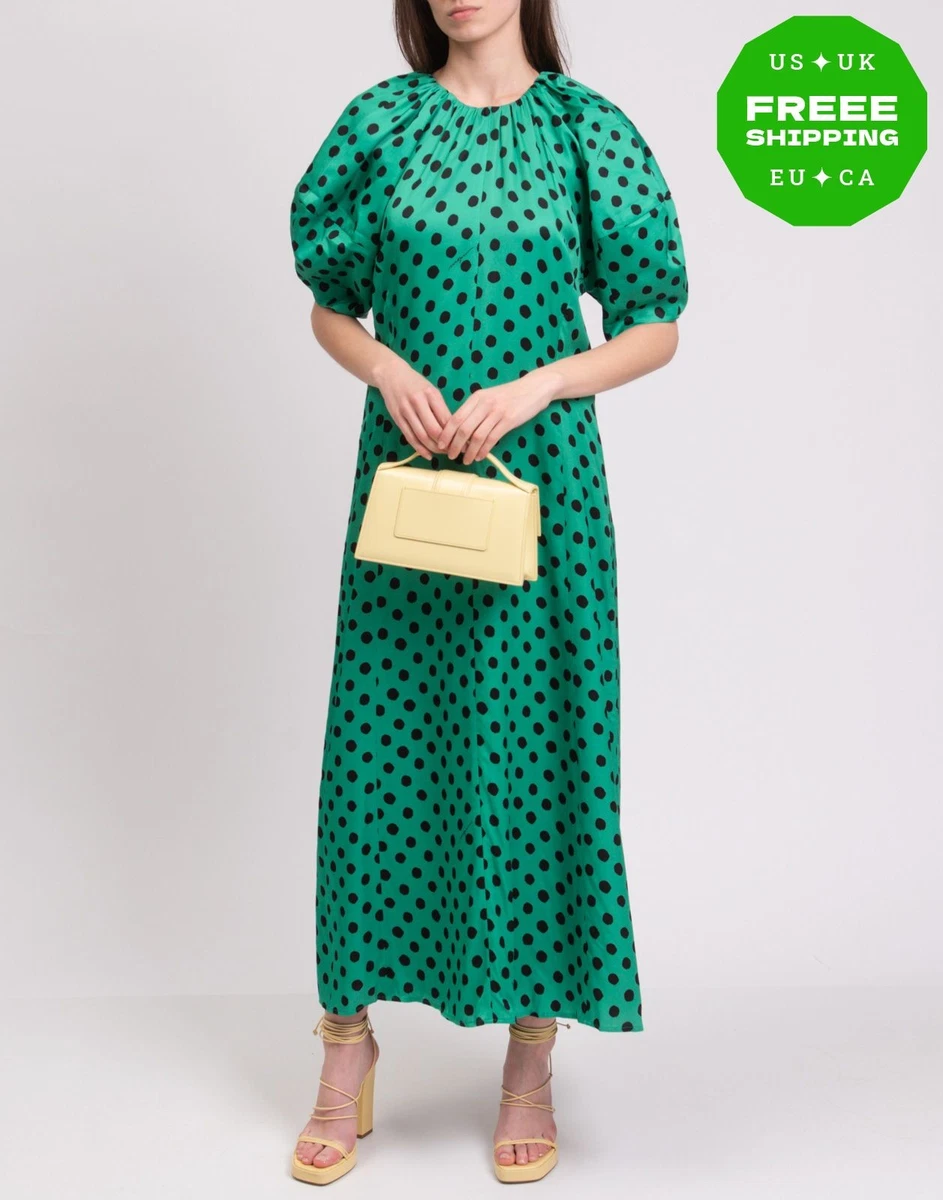 msgm green dress MSGM NWOT Tie Strap Dress with Large Front Bow Size 42 US 6 in Bright Lime  Green