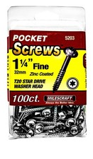 Milescraft 5203 Wood Pocket Hole Screws - #7 x 1-1/4" Washer Head with Fine Thre