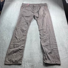 True Religion Joey Super T Mens Gray Twill Pants Made in USA Size 42 13107