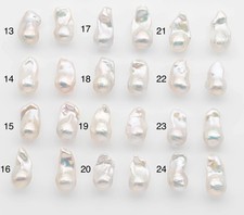 15-17mm White Baroque Pearl Matching Pair, High Luster Freshwater Pearls for Ea