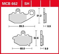 TRW Bremsbelag Organisch (FüR: Kawasaki Versys 650 ABS LE650A 07-09 Hinten )