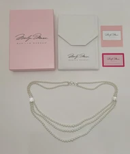 JTV Marilyn Monroe Collection Multi Strand Pearl Crystal Enhancer Necklace ~ 30"