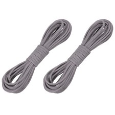2 Pcs Faux Suede Leather Cord, 2.6mm x 5.5 Yards Flat String, Gray