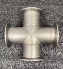 4-Way Cross HPS KF-50 Vacuum Fittings, ISO-KF Flange Size NW-50 Stainless Steel