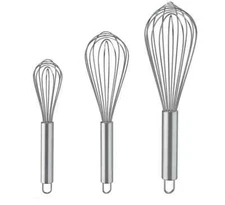 3 Pcs Stainless Steel Whisk Kitchen Utensil Wisk For Blending and Stirring New