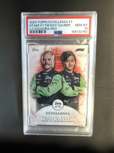2024 Topps Eccellenza F1 Stake Kick Sauber Team La Squadra Red PSA 10 Pop 1 Zhou
