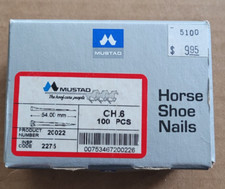 Mustad CH .6 Horseshoe Nails 100 Pcs Box Unopened Stained Glass Supplies