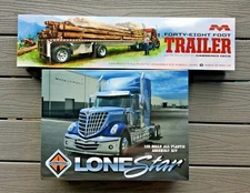 MOEBIUS 1/25 INTERNATIONAL LONESTAR TRUCK & 48' FLATBED TRAILER SET MODEL KITS 