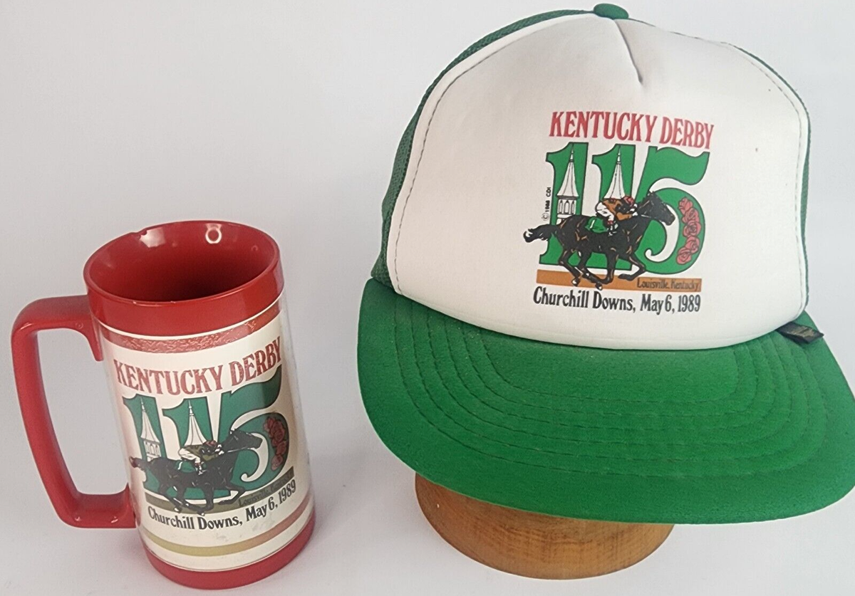 Kentucky Derby Trucker Hat and Mug 115 1989 Churchhill Downs